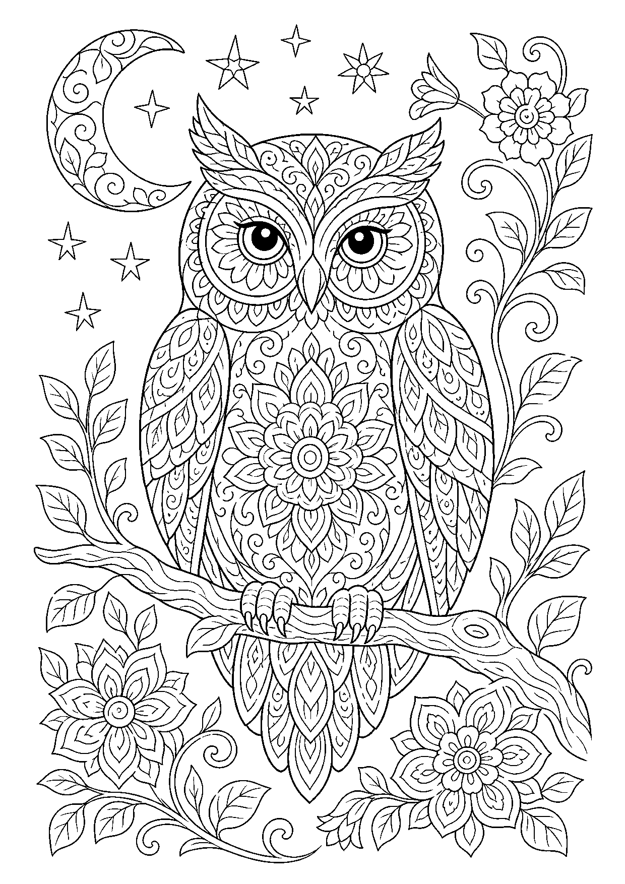 Intricate Owl Mandala